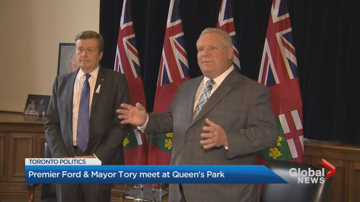 Click to play video: 'John Tory Sits For First Meeting With Doug Ford After Toronto Election'